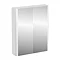 Britton Bathrooms - W600 x H750 Compact Double Mirrored Door Wall Cabinet - White Large Image