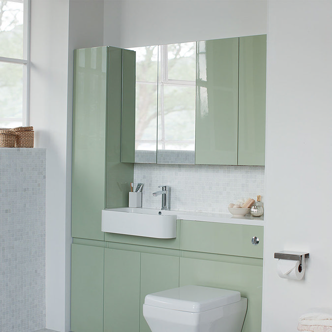Britton Bathrooms - W600 x H750 Double Mirrored Door Wall Cabinet - Ocean Profile Large Image