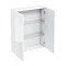 Britton Bathrooms - W600 x H750 Double Mirrored Door Wall Cabinet - White Large Image