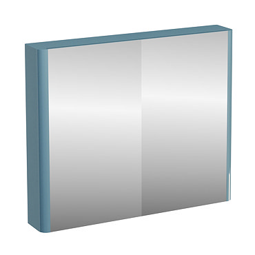 Britton Bathrooms - W900 x H750 Compact Double Mirrored Door Wall Cabinet - Ocean Profile Large Imag