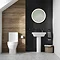 Britton Curve2 Rimless Close Coupled Open Back Toilet with Matt Black Flush Button + Soft Close Seat