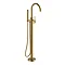 Britton Hoxton Floor Standing Bath Shower Mixer - Brushed Brass Large Image