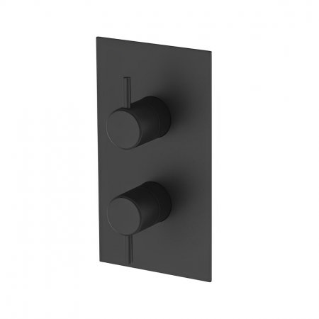 Britton Hoxton Thermostatic Dual Concealed Shower Valve - Matt Black