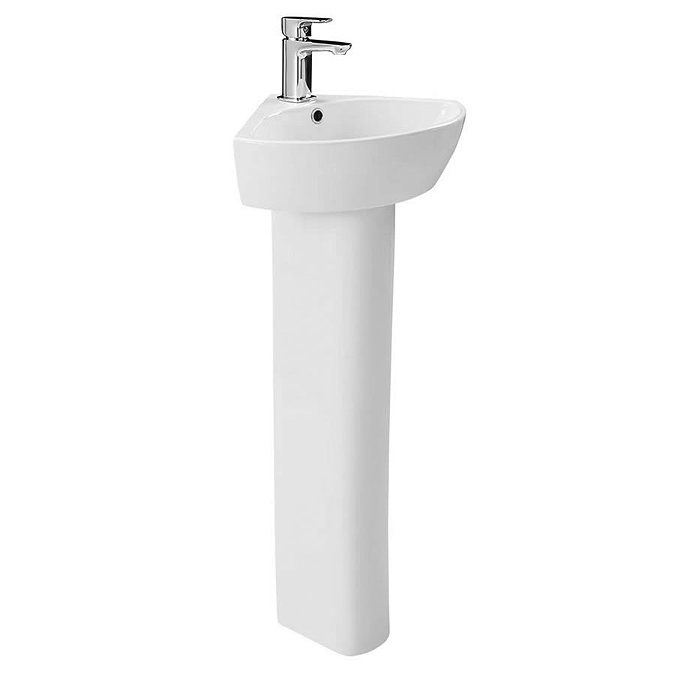 Britton MyHome 1TH Corner Basin with Full Pedestal Large Image