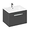 Britton MyHome 600mm Wall Hung Single Drawer Vanity Unit - Grey Large Image