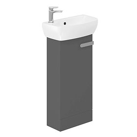 Britton MyHome Cloakroom Floor Standing Vanity Unit - Grey Large Image