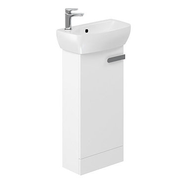 Britton MyHome Cloakroom Floor Standing Vanity Unit - White  Profile Large Image