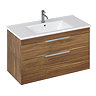 Britton Shoreditch 1000mm Wall-Hung Double Drawer Vanity Unit - Caramel Large Image