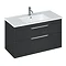 Britton Shoreditch 1000mm Wall-Hung Double Drawer Vanity Unit - Matt Grey Large Image