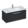 Britton Shoreditch 1000mm Wall-Hung Single Drawer Vanity Unit - Matt Grey Large Image
