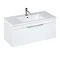 Britton Shoreditch 1000mm Wall-Hung Single Drawer Vanity Unit - Matt White Large Image