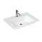 Britton Shoreditch 650mm Wall-Hung Double Drawer Vanity Unit with Black Handles - Matt White Profil