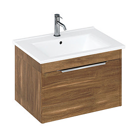 Britton Shoreditch 650mm Wall-Hung Single Drawer Vanity Unit - Caramel Large Image