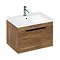 Britton Shoreditch 650mm Wall-Hung Single Drawer Vanity Unit with Black Handle - Caramel Large Image