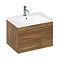 Britton Shoreditch 650mm Wall-Hung Single Drawer Vanity Unit with Brass Handle - Caramel Large Image