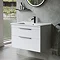 Britton Shoreditch 850mm Wall-Hung Double Drawer Vanity Unit - Matt White  Feature Large Image