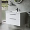 Britton Shoreditch 850mm Wall-Hung Double Drawer Vanity Unit - Matt White Feature Large Image