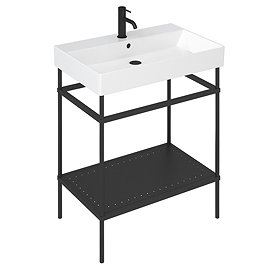 Britton Shoreditch Frame 700mm Basin & Black Wash Stand Large Image
