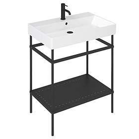 Britton Shoreditch Frame 700mm Basin & Black Wash Stand Large Image