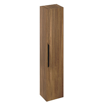 Britton Shoreditch Wall-Hung Tall Cabinet with Black Handle - Caramel  Profile Large Image