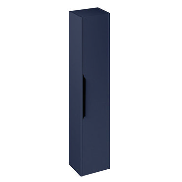 Britton Shoreditch Wall-Hung Tall Cabinet with Black Handle - Matt Blue  Profile Large Image