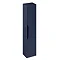 Britton Shoreditch Wall-Hung Tall Cabinet with Black Handle - Matt Blue Large Image