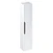 Britton Shoreditch Wall-Hung Tall Cabinet with Black Handle - Matt White Large Image