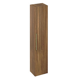 Britton Shoreditch Wall-Hung Tall Cabinet with Brass Handle - Caramel Medium Image