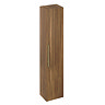 Britton Shoreditch Wall-Hung Tall Cabinet with Brass Handle - Caramel Large Image