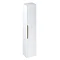Britton Shoreditch Wall-Hung Tall Cabinet with Brass Handle - Matt White Large Image