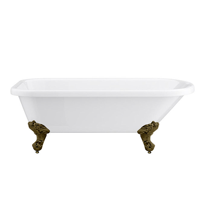 Bromley 1780 Single Ended Roll Top Bath + Antique Brass Leg Set  Profile Large Image