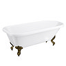 Bromley 1780 Single Ended Roll Top Bath + Antique Brass Leg Set Large Image