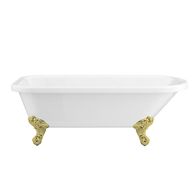 Bromley 1780 Single Ended Roll Top Bath + Brushed Brass Leg Set Profile Large Image