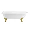 Bromley 1780 Single Ended Roll Top Bath + Brushed Brass Leg Set  Profile Large Image