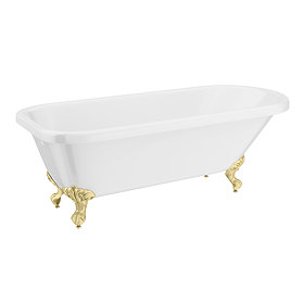 Bromley 1780 Single Ended Roll Top Bath + Brushed Brass Leg Set