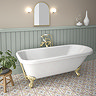Bromley 1780 Single Ended Roll Top Bath + Brushed Brass Leg Set