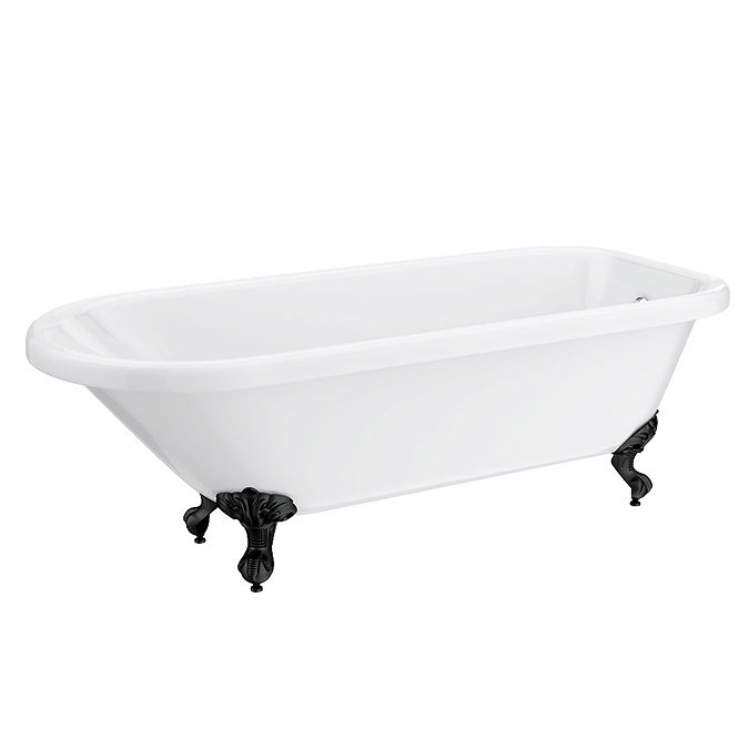 Bromley 1780 Single Ended Roll Top Bath + Matt Black Leg Set  Feature Large Image