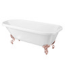 Bromley 1780 Single Ended Roll Top Bath + Rose Gold Leg Set  Standard Large Image