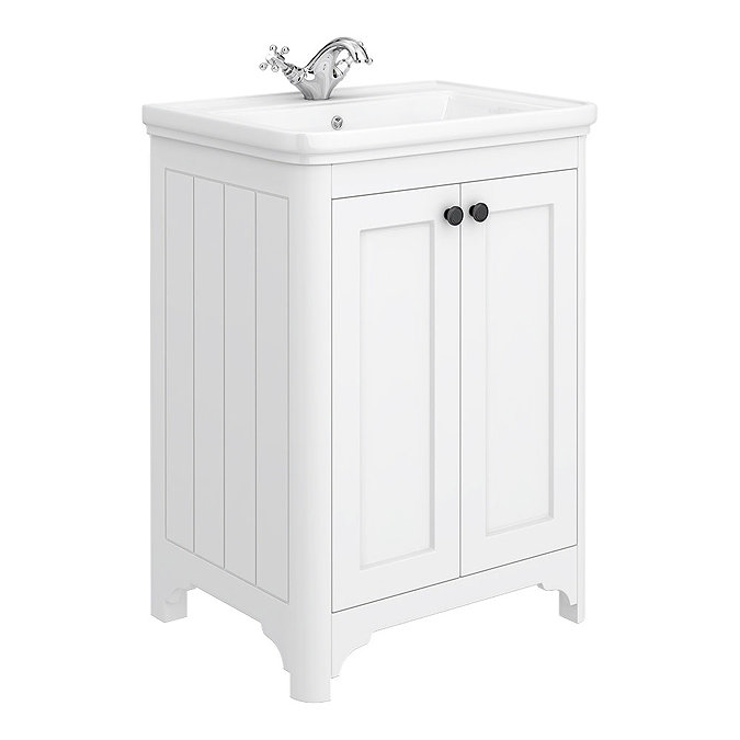 Bromley 600 Traditional White Vanity Unit (Inc. Ceramic Basin) Large Image