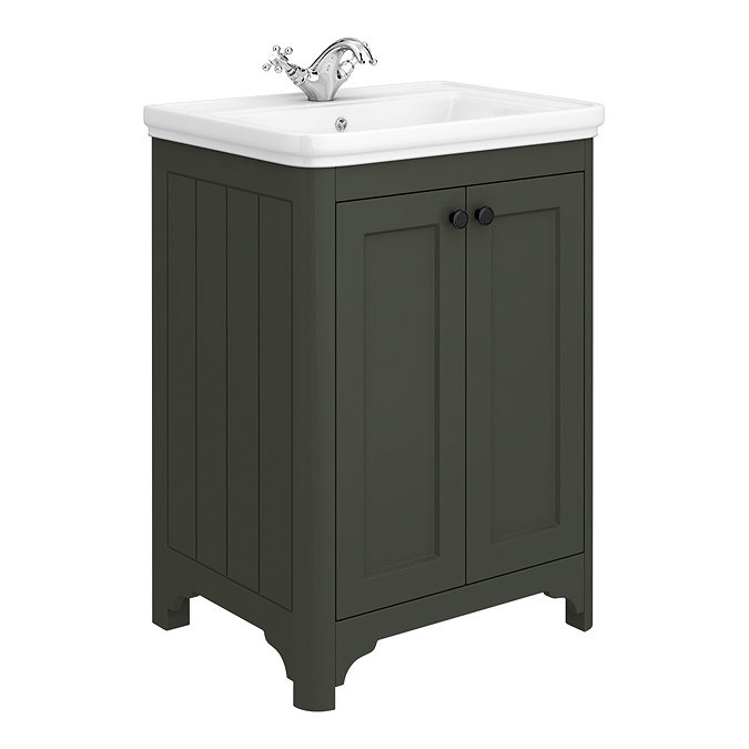 Bromley 628mm Traditional Grey Vanity Unit (Inc. Ceramic Basin) Large Image