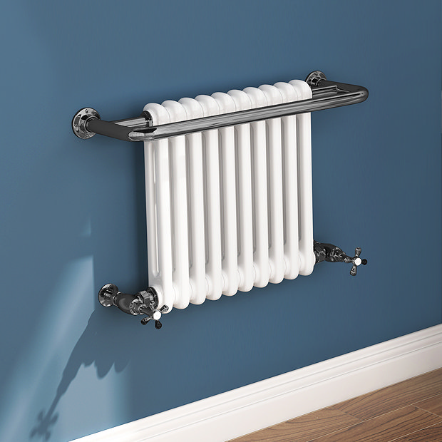 Bromley Black Nickel Traditional Wall Hung Towel Rail Radiator (742 x ...