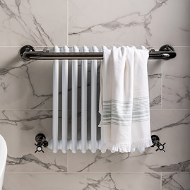 Bromley Black Nickel Traditional Wall Hung Towel Rail Radiator (742 x 492mm)