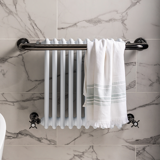 Bromley Black Nickel Traditional Wall Hung Towel Rail Radiator (742 x 492mm)
