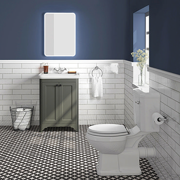 Bromley Grey Traditional Vanity Unit + Toilet Suite | Victorian Plumbing UK