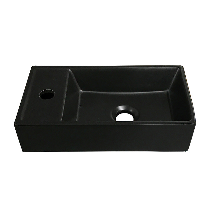 Bromley Pink Cloakroom Vanity Unit (incl. Black Basin + Matt Black Handle) Standard Large Image