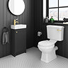 Bromley Traditional Black Cloakroom Vanity Unit (incl. Brushed Brass Handle)  Profile Large Image