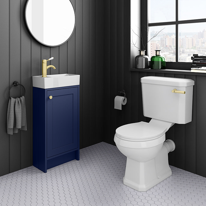 Bromley Traditional Blue Cloakroom Vanity Unit (inc. Ceramic Basin)  Profile Large Image
