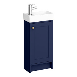 Bromley Traditional Blue Cloakroom Vanity Unit (inc. Ceramic Basin) Large Image