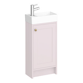 Bromley Traditional Pink Cloakroom Vanity Unit (inc. Ceramic Basin) Large Image