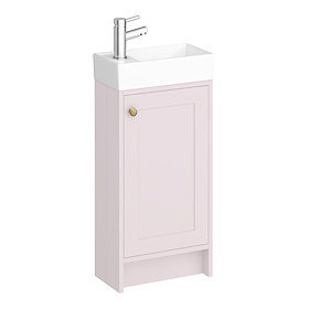 Bromley Traditional Pink Cloakroom Vanity Unit (inc. Ceramic Basin) Large Image